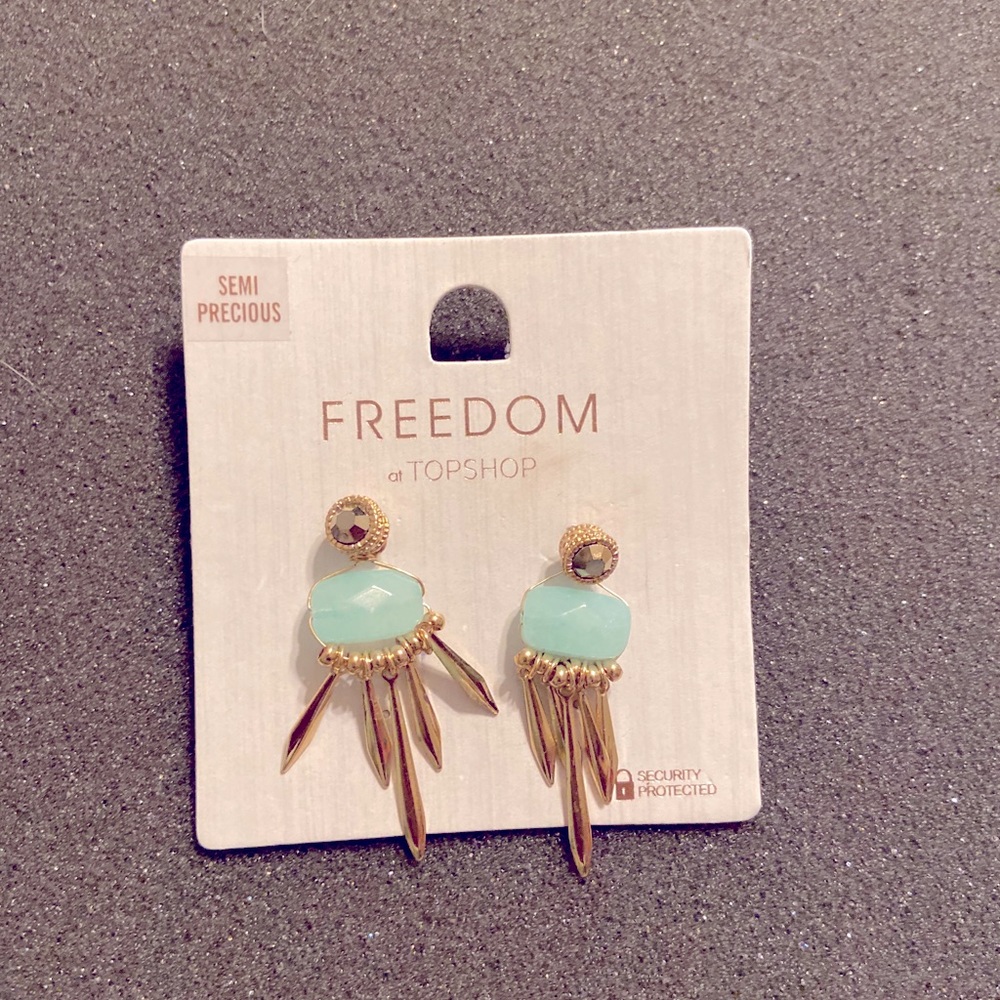 Topshop Jade & Gold earrings